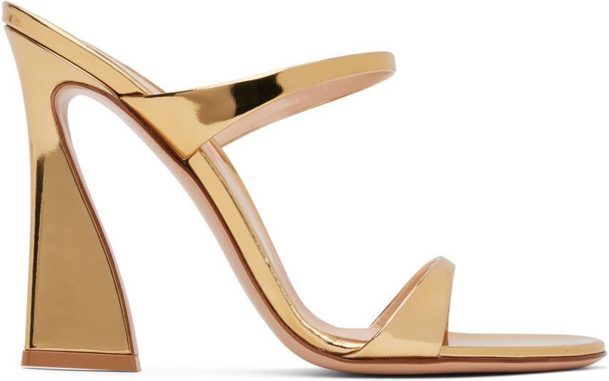 Gianvito Rossi Gold Aura Heeled Sandals - Picture 5