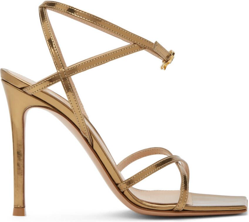 Gianvito Rossi Gold Georgina 105 Heeled Sandals - Picture 5