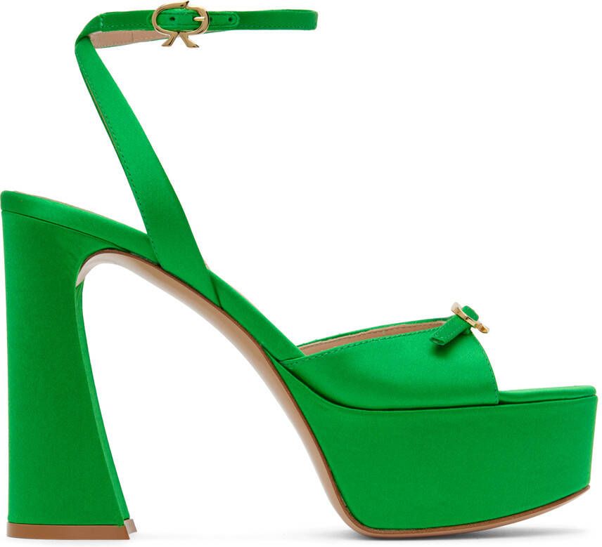 Gianvito Rossi Green Maddy Platform Sandals - Picture 5