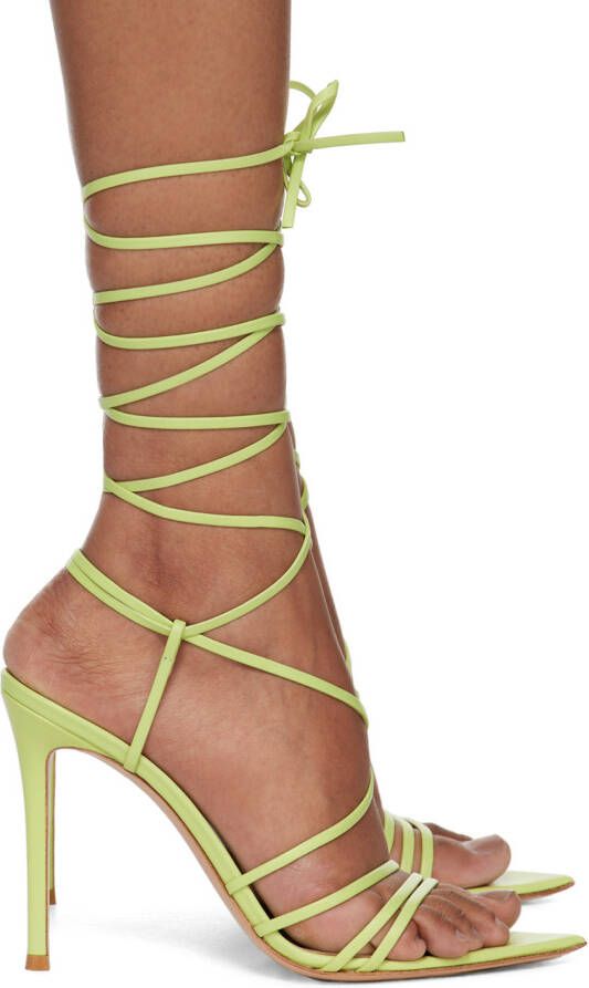 Gianvito Rossi Green Wrap Sandals - Picture 2