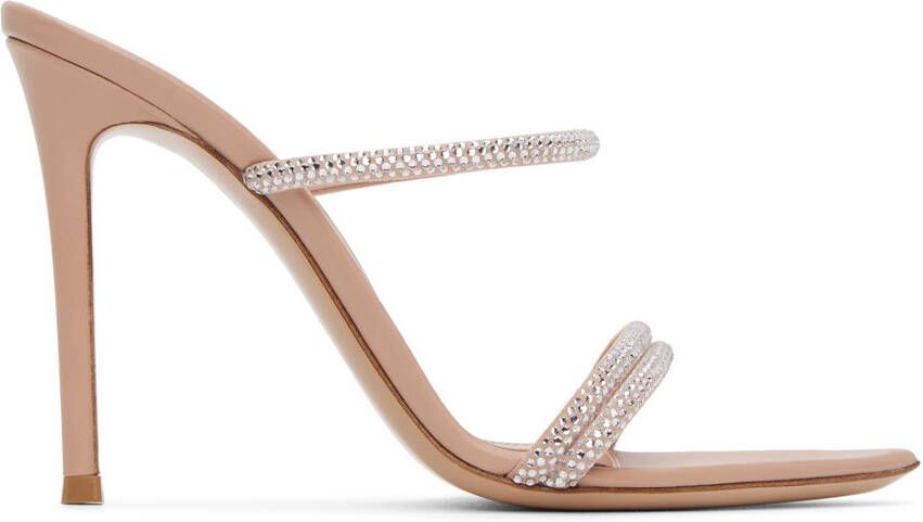 Gianvito Rossi Pink Crystal Heeled Sandals - Picture 5
