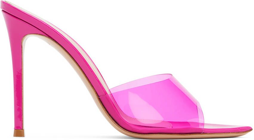 Gianvito Rossi Pink Elle 85 Mules - Picture 5