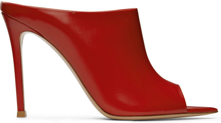 Gianvito Rossi Red Nova Mules - Picture 5