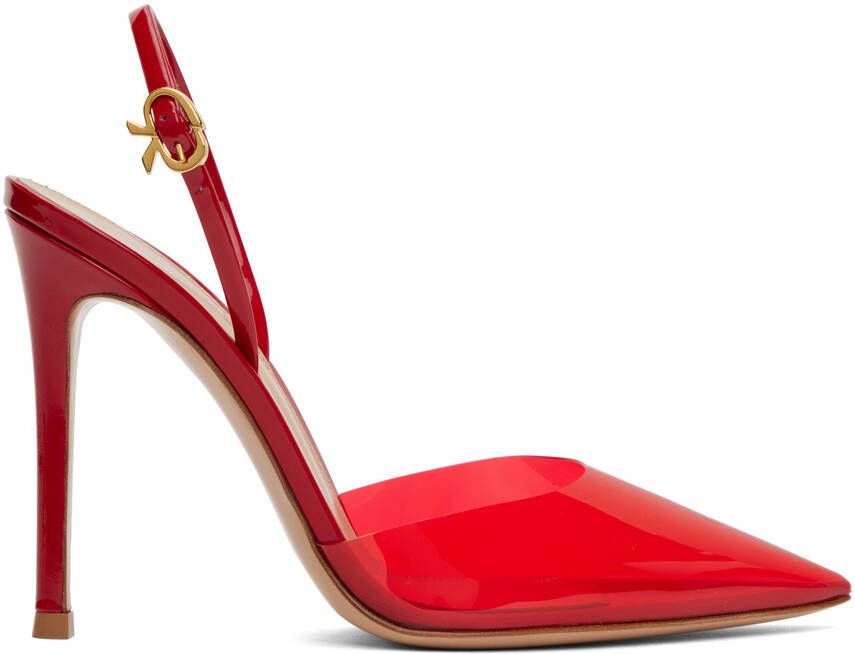 Gianvito Rossi Red Ribbon D'Orsay Heels - Picture 4