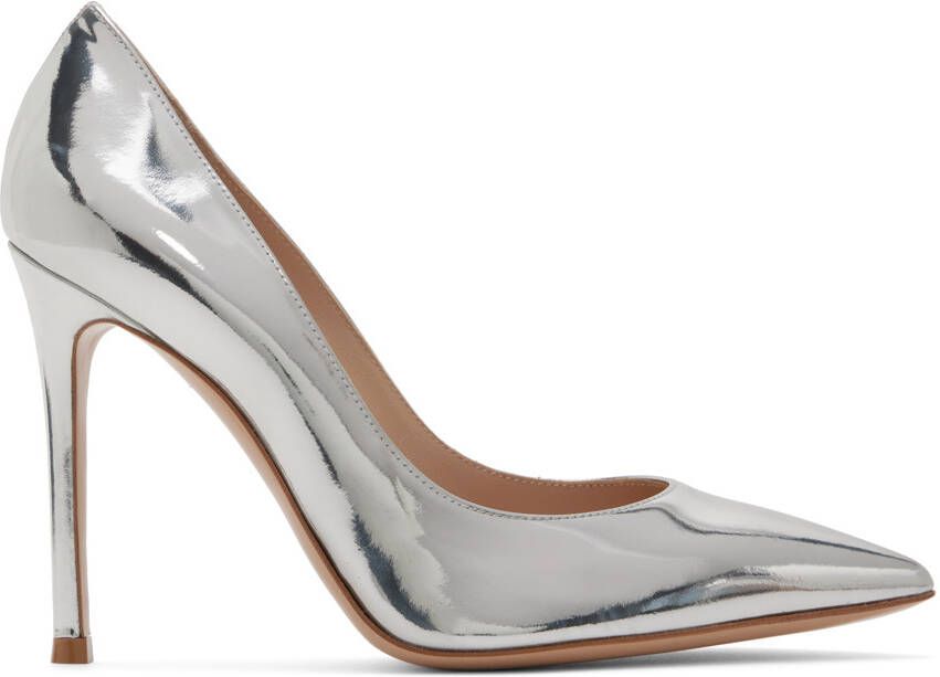 Gianvito Rossi Silver Gianvito 105 Heels - Picture 5