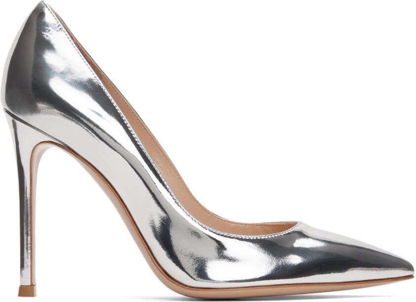 Gianvito Rossi Silver Gianvito 105 Heels - Picture 5