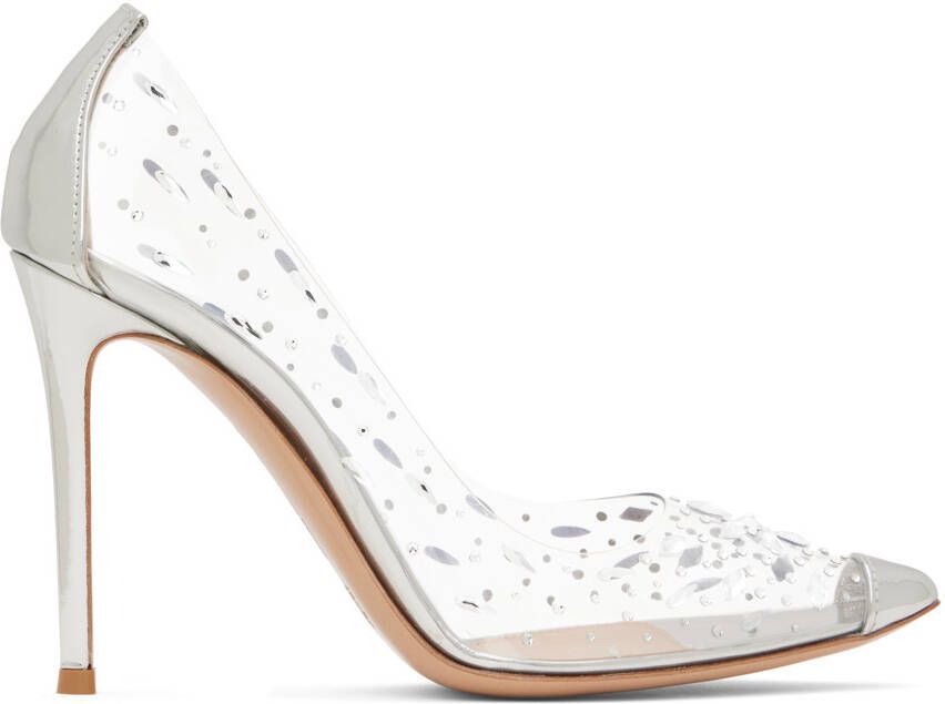 Gianvito Rossi Silver Halley Heels - Picture 5