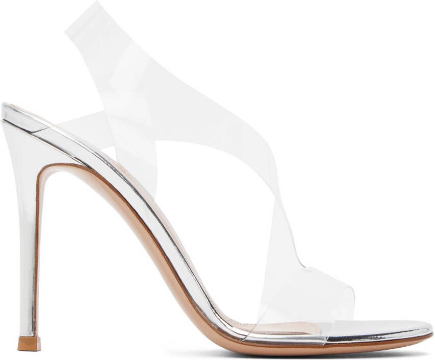 Gianvito Rossi Silver Metropolis Heeled Sandals - Picture 5