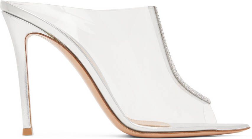 Gianvito Rossi Silver Sigma 105 Heeled Sandals - Picture 5