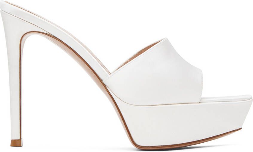 Gianvito Rossi SSENSE Exclusive White Heeled Sandals - Picture 5