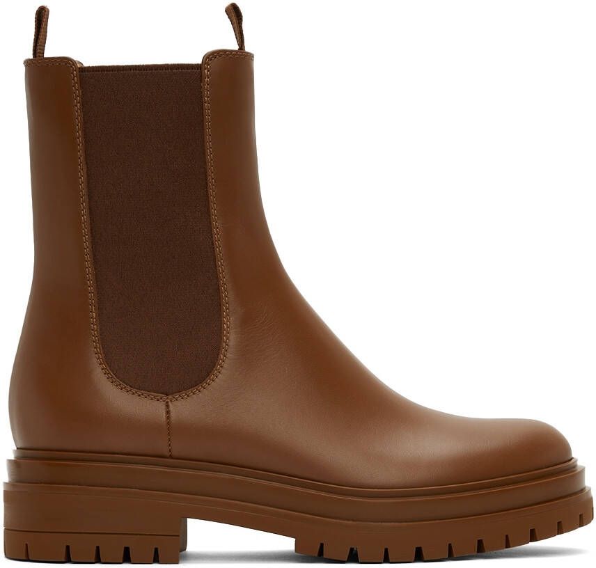 Gianvito Rossi Tan Chester Boots - Picture 5