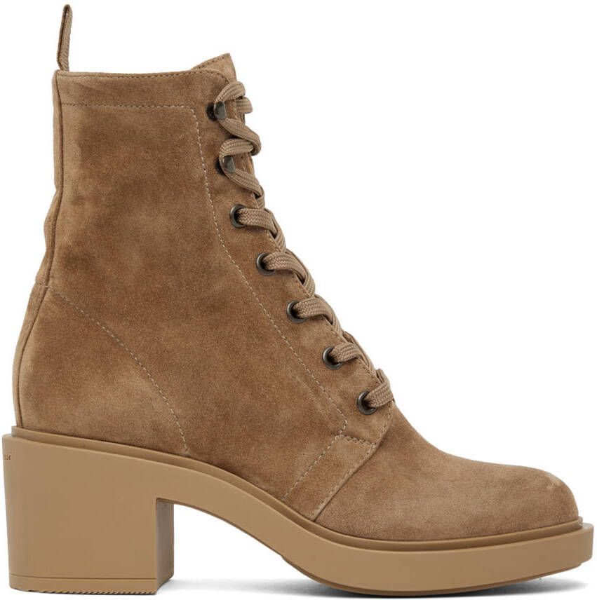Gianvito Rossi Tan Suede Foster Ankle Boots - Picture 5