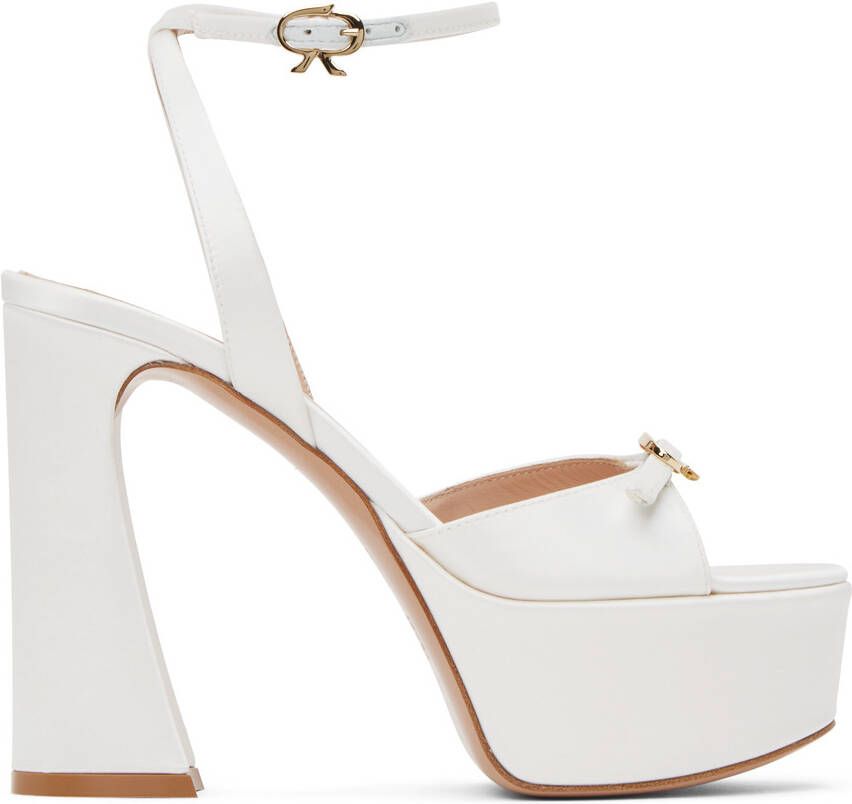 Gianvito Rossi White Maddy Heeled Sandals - Picture 5