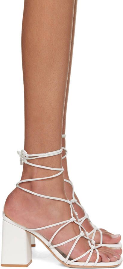 Gianvito Rossi White Minas Heeled Sandals - Picture 5