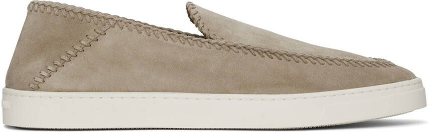 Giorgio Armani Beige Suede Slip-On Sneakers - Picture 5