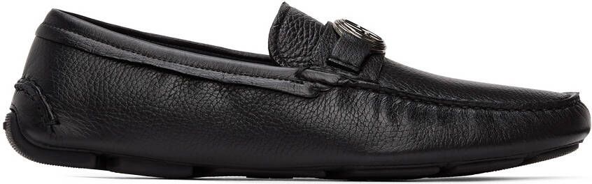 Giorgio Armani Black Leather Driving Loafers - Picture 3