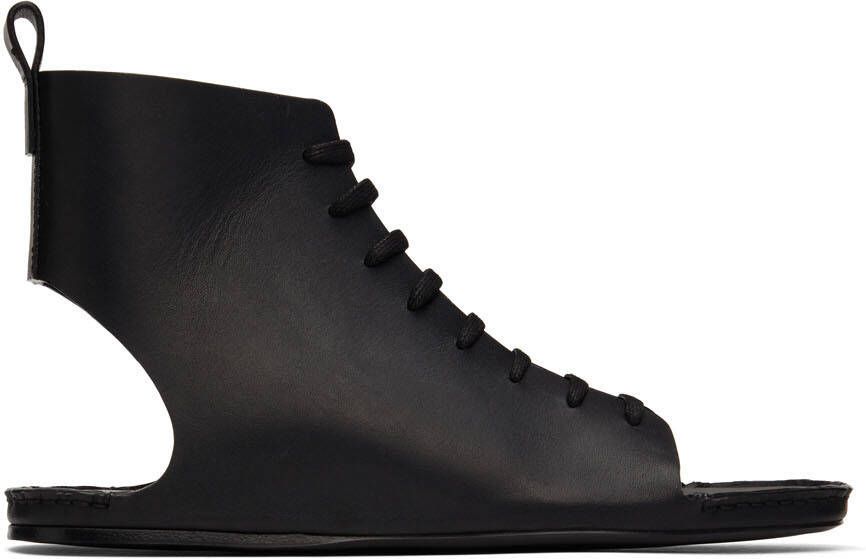 Giorgio Armani Black Leather Gladiator Sandals