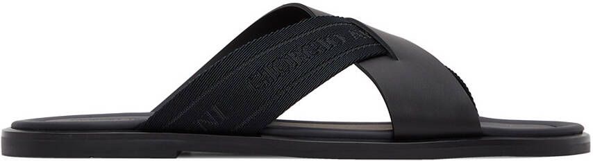 Giorgio Armani Black Leather Sandals - Picture 5