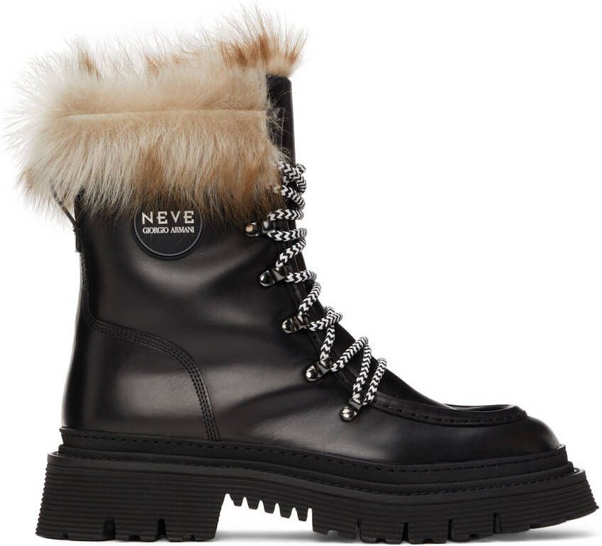 Giorgio Armani Black Neve Hiking Boots - Picture 5