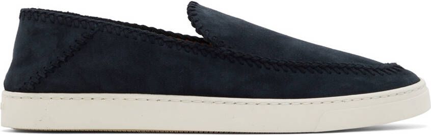 Giorgio Armani Blue Suede Slip-On Sneakers - Picture 5