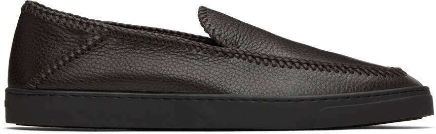 Giorgio Armani Brown Leather Loafers - Picture 5