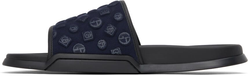Giorgio Armani Black Embossed Sandals - Picture 3
