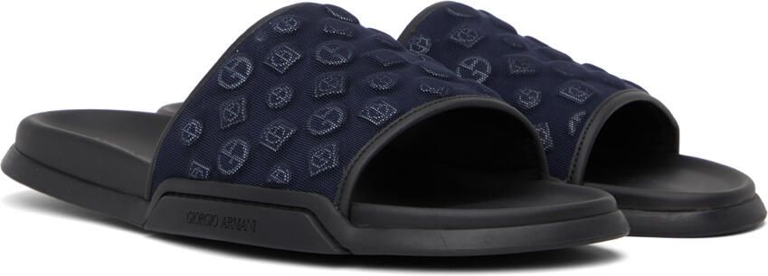 Giorgio Armani Black Embossed Sandals - Picture 2