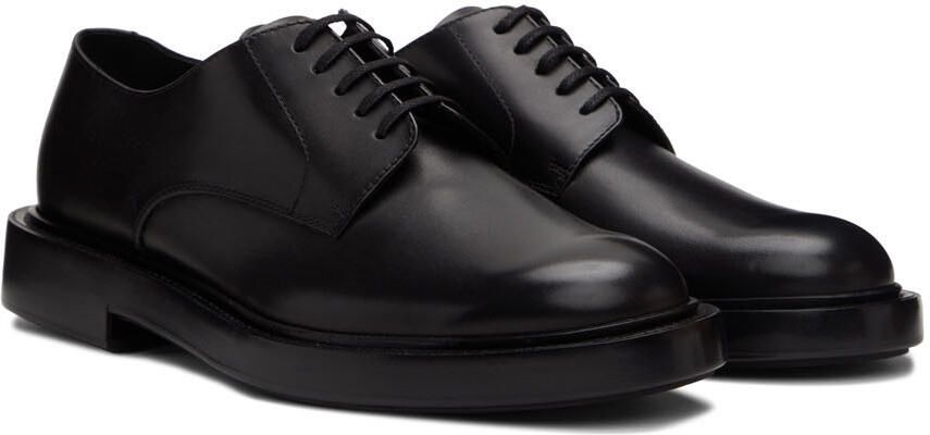 Giorgio Armani Black Leather Derbys - Picture 2