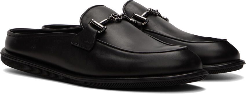 Giorgio Armani Black Leather Mules - Picture 2