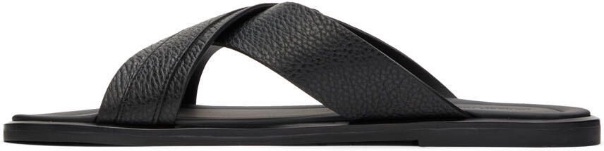 Giorgio Armani Black Leather Sandals - Picture 4