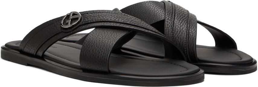 Giorgio Armani Black Leather Sandals - Picture 3