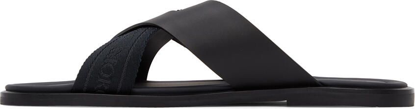 Giorgio Armani Black Leather Sandals - Picture 4