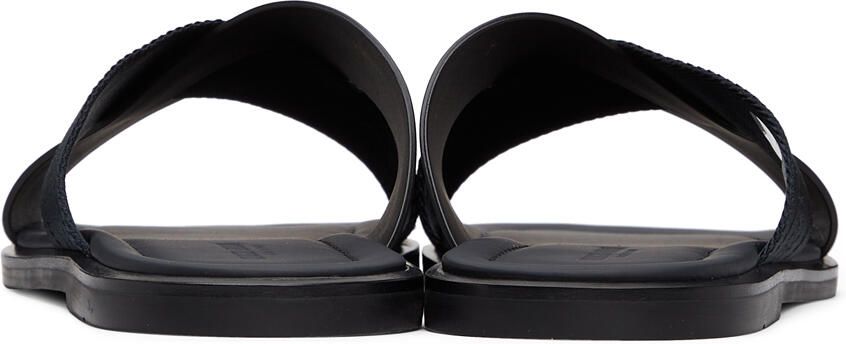 Giorgio Armani Black Leather Sandals - Picture 2