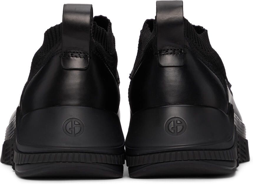Giorgio Armani Black Paneled Chunky Sneakers