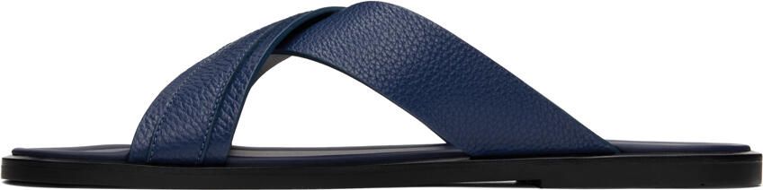 Giorgio Armani Blue Criss-Cross Sandals - Picture 3