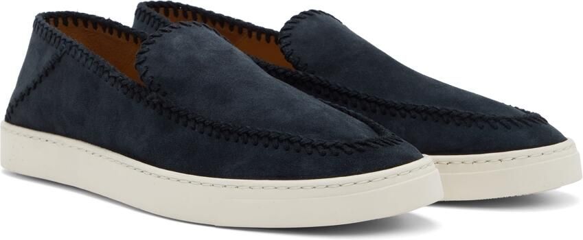 Giorgio Armani Blue Suede Slip-On Sneakers - Picture 3