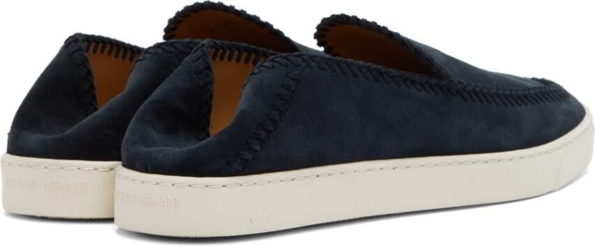 Giorgio Armani Blue Suede Slip-On Sneakers - Picture 2