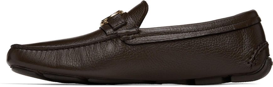 Giorgio Armani Brown Leather Driving Loafers - Picture 4