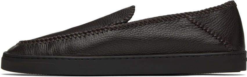 Giorgio Armani Brown Leather Loafers - Picture 4