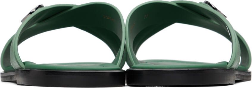 Giorgio Armani Green Criss-Cross Sandals