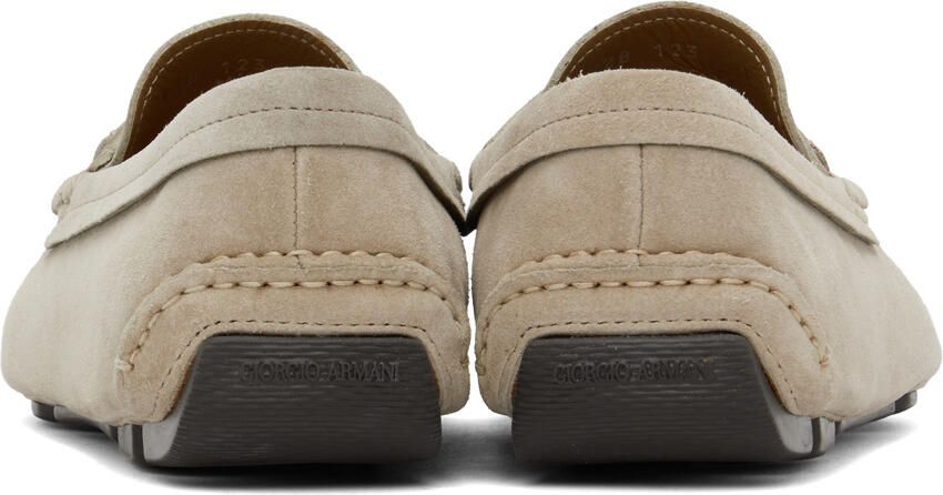 Giorgio Armani Taupe Suede Loafers