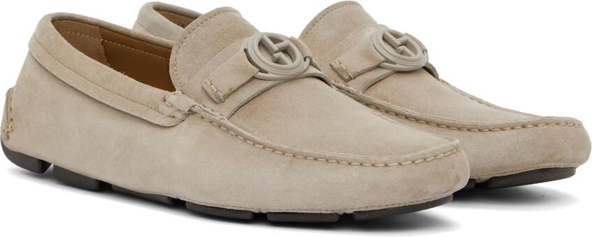 Giorgio Armani Taupe Suede Loafers - Picture 2
