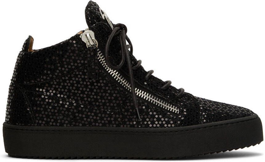 Giuseppe Zanotti Black & Gold Kriss Sneakers - Picture 5