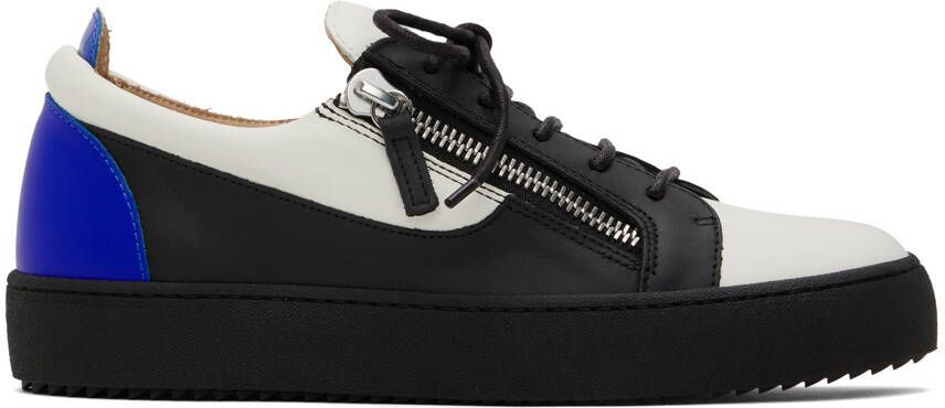 Giuseppe Zanotti Black & White Frankie Birel Vague Sneakers
