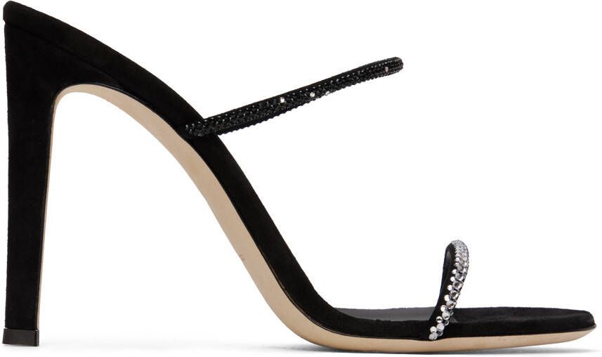 Giuseppe Zanotti Black Crystal-Cut Heeled Sandals - Picture 4