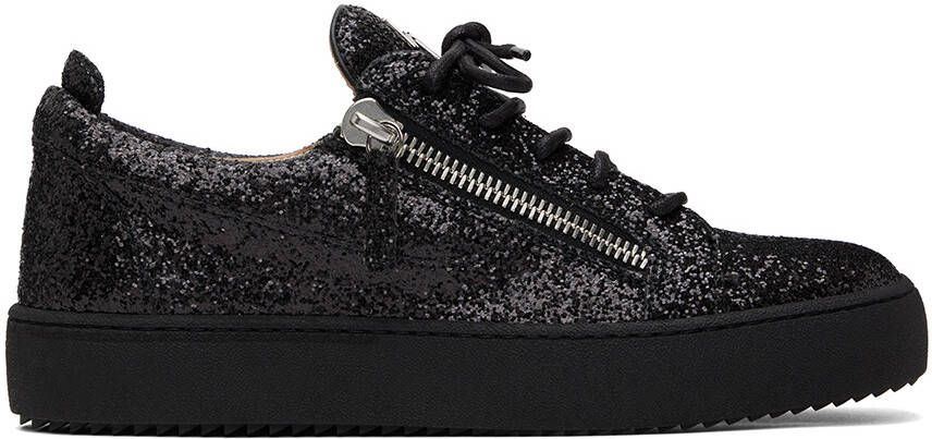 Giuseppe Zanotti Black Glitter Frankie Sneakers - Picture 5