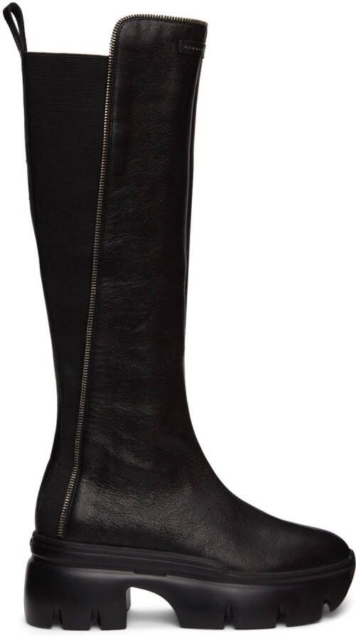 Giuseppe Zanotti Black Leather Zip Detail Tall Boots - Picture 5