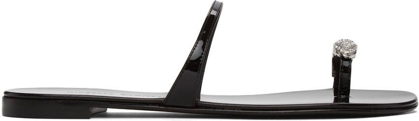 Giuseppe Zanotti Black Ring Sandals