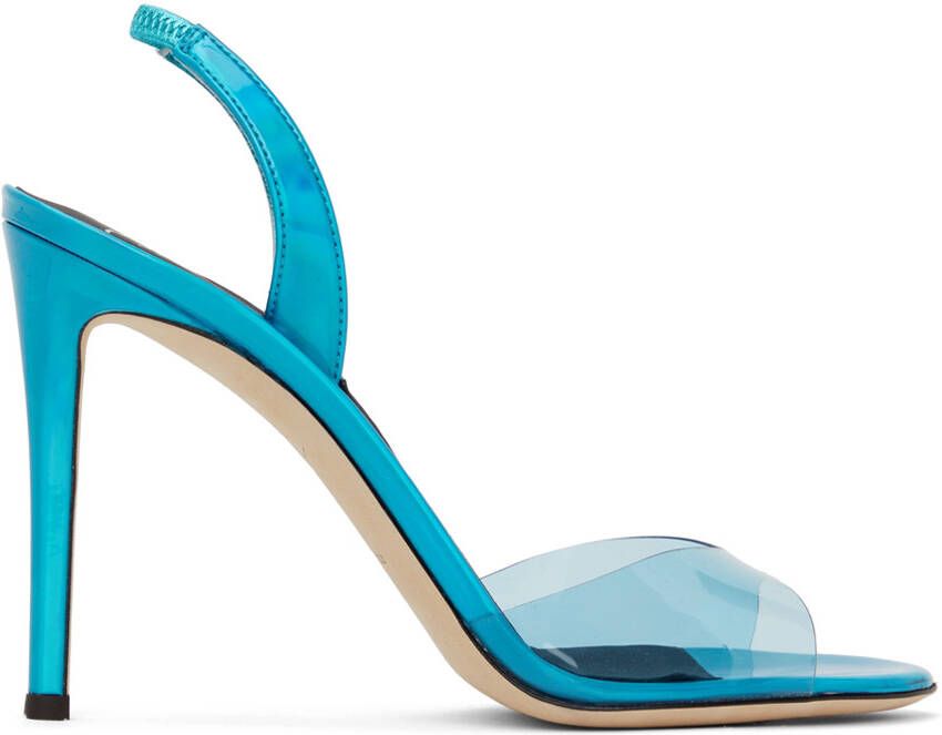 Giuseppe Zanotti Blue Basic Slingback 105mm Heeled Sandals - Picture 5