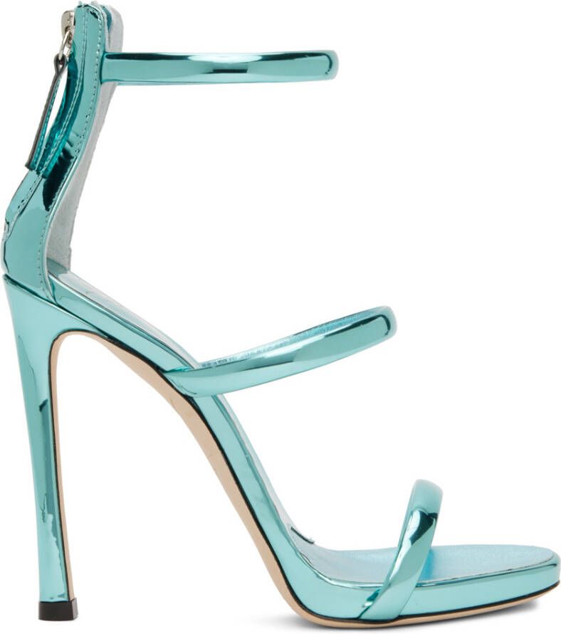 Giuseppe Zanotti Blue South 115 Heeled Sandals - Picture 5